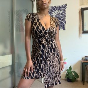 Wire Pattern Wrap Dress